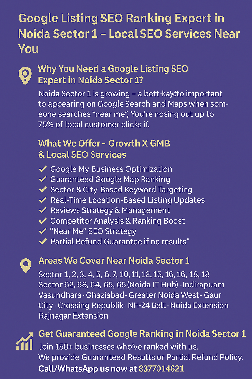 Google Listing SEO Ranking Expert in Noida Sector 1 – Local SEO Services Near You