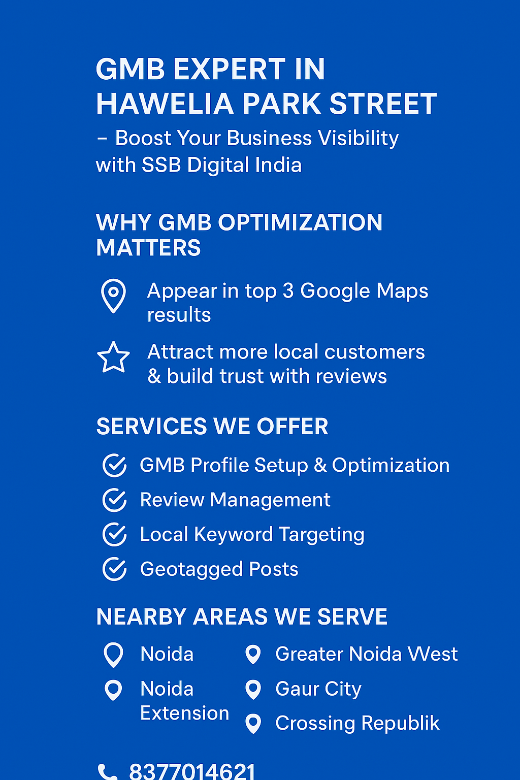 “GMB Expert in Hawelia Park Street – Boost Your Business Visibility with SSB Digital India”||Near Me
