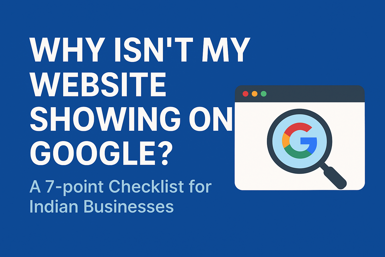 Why Isn't My Website Showing on Google? A 7-Point Checklist for Indian Businesses