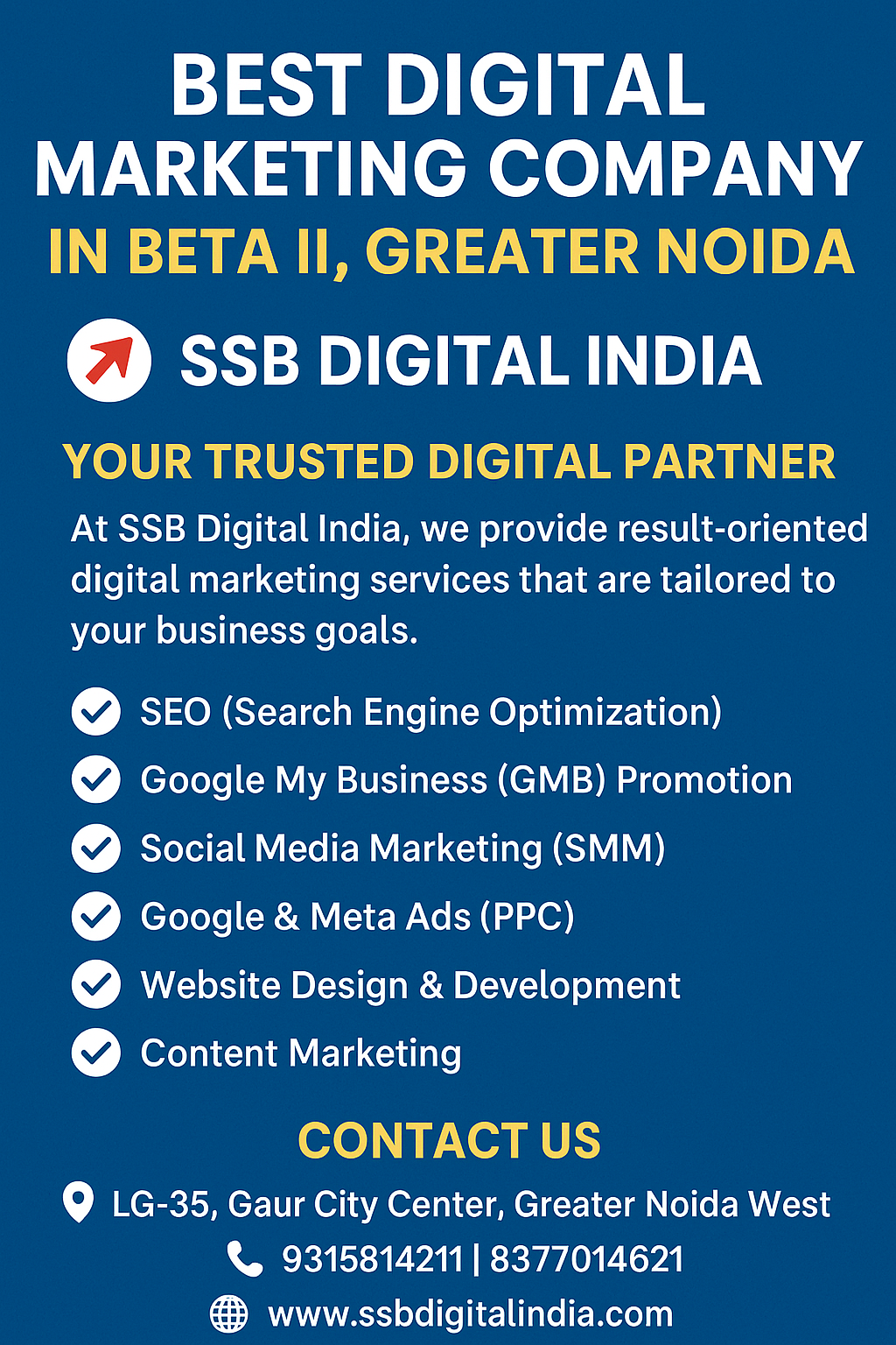 Best Digital Marketing Company in Beta II, Greater Noida | SSB Digital India