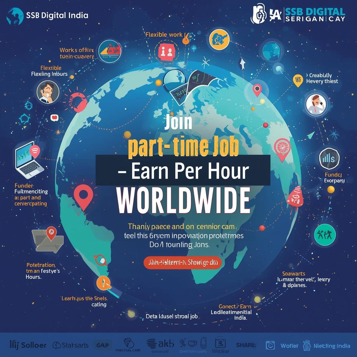 🌍 Part-Time Job – Earn Per Hour (Worldwide)  Work online | Flexible hours | Global opportunity  Join SSB Digital India Learn • Earn • Grow digitally  📩 Message us now to start.
