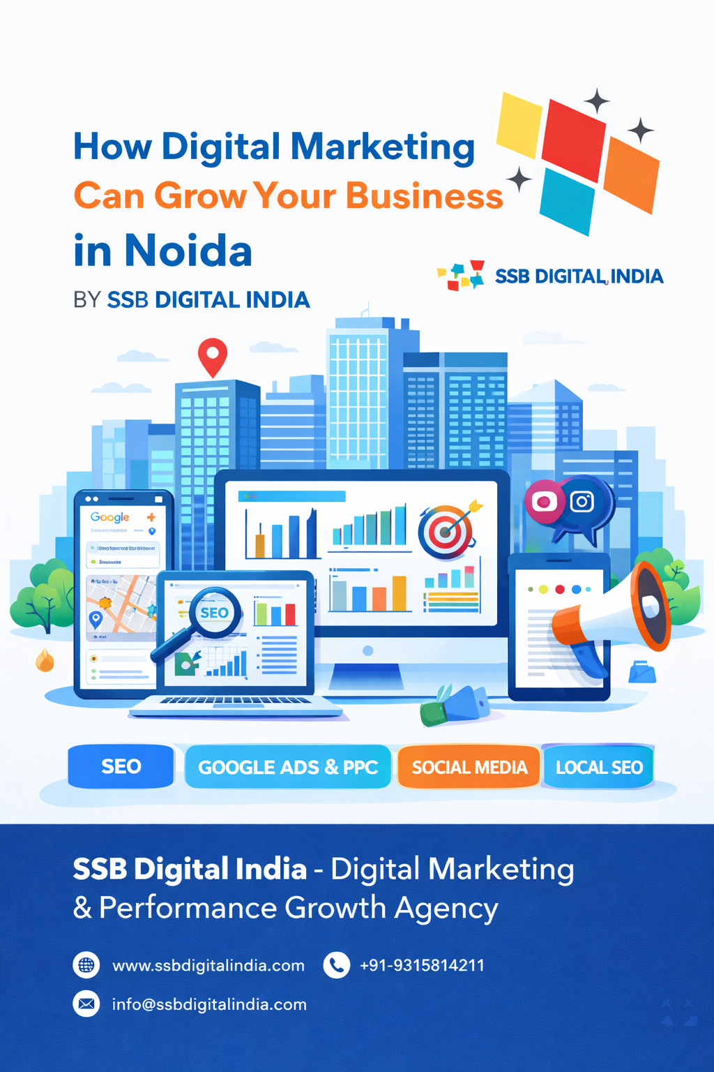 How Digital Marketing Can Grow Your Business in Noida – By SSB Digital India