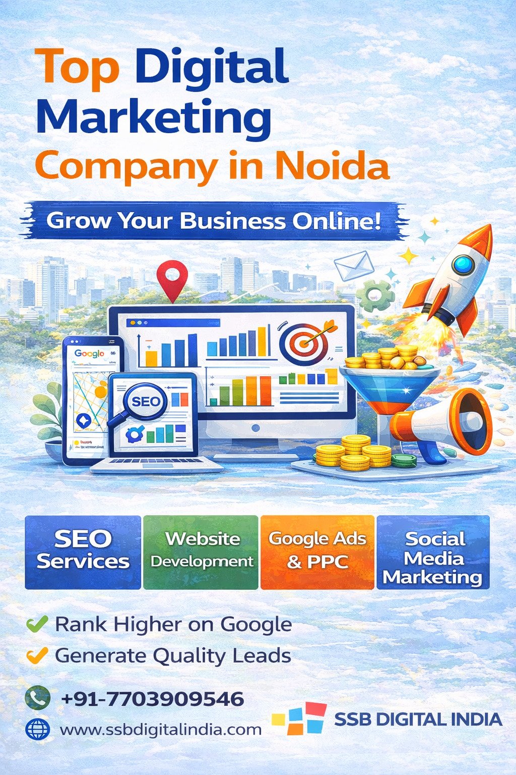 Digital Marketing Company in Noida Extension – SSB Digital India