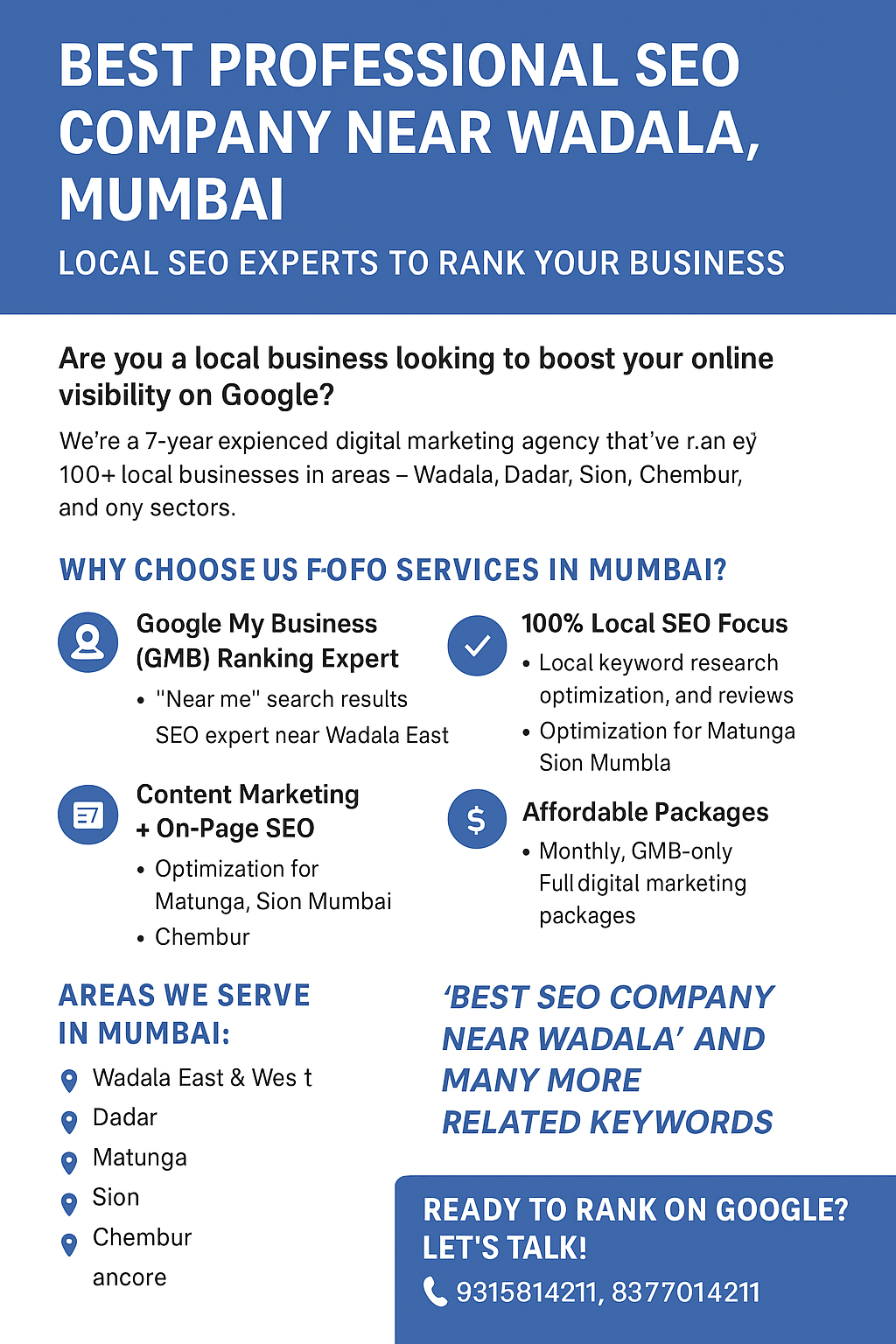 Best Professional SEO Company Near Wadala, Mumbai – Local SEO Experts to Rank Your Business