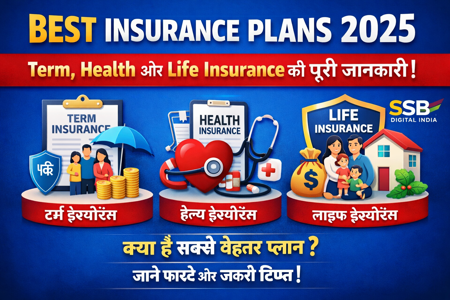 Best Insurance Plans 2025: Term, Health aur Life Insurance ki Puri Jankari | SSB Digital India
