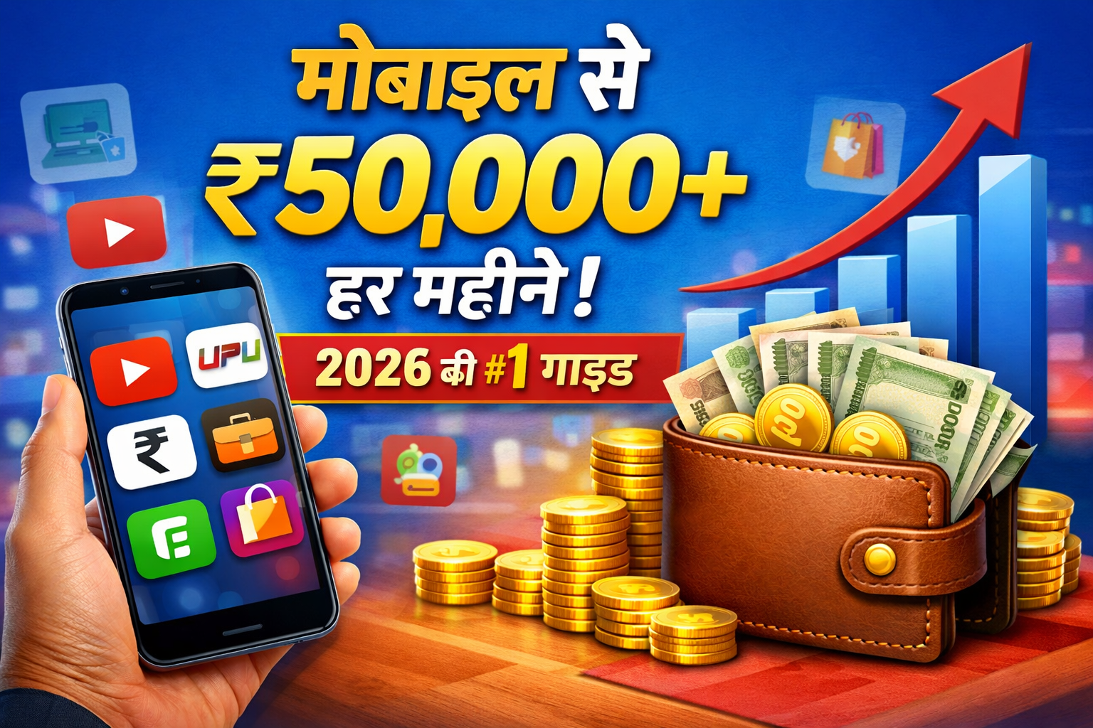 मोबाइल से पैसे कैसे कमाए: 2026 की महा-गाइड (₹50,000+ महीना)