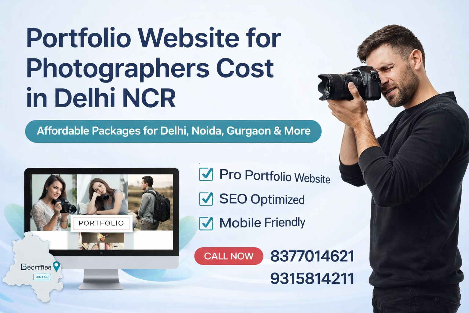 Portfolio Website for Photographers Cost in Delhi NCR | Pricing 2026