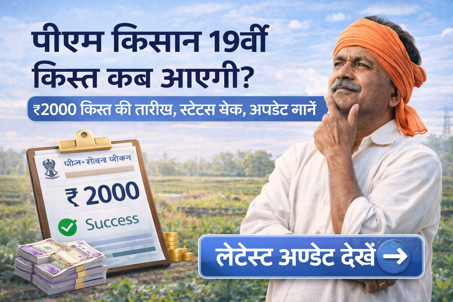 पीएम किसान 19वीं किस्त कब आएगी? पूरी जानकारी 2026